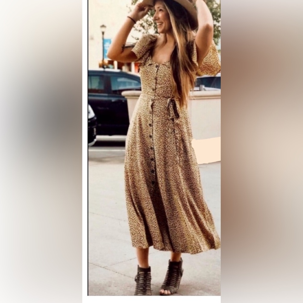 Anthropologie leopard print dress sz 8 - Picture 3 of 13